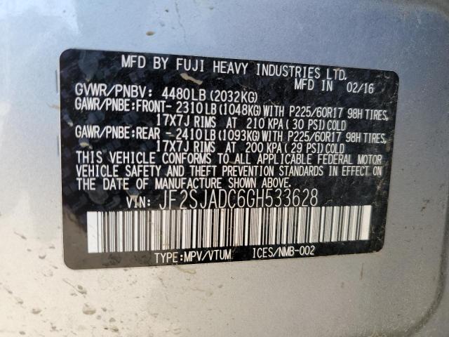 Photo 10 from auction – 2016 SUBARU FORESTER 2 with VIN JF2SJADC6GH533628