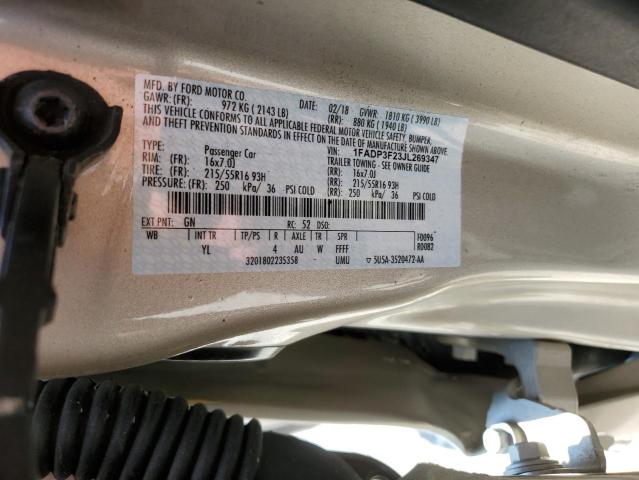 Photo 10 from auction – 2018 FORD FOCUS SE with VIN 1FADP3F23JL269347