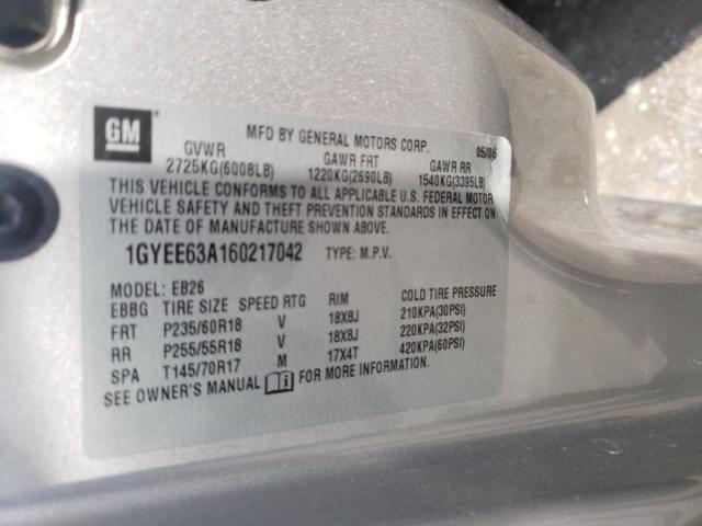 Photo 10 from auction – 2006 CADILLAC SRX with VIN 1GYEE63A160217042