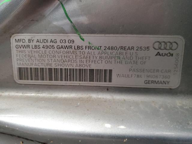 Photo 10 from auction – 2009 AUDI A4 2.0T QU with VIN WAULF78K19N067360