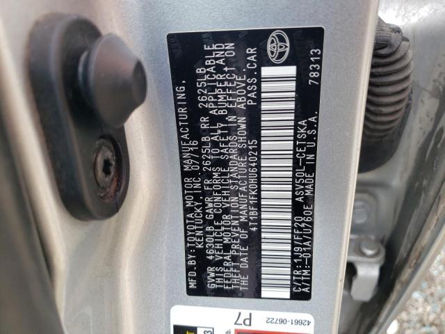 Photo 10 from auction – 2017 TOYOTA CAMRY LE with VIN 4T1BF1FK0HU640215