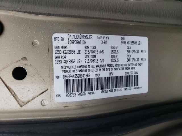 Photo 10 from auction – 2002 DODGE GRAND CARA with VIN 1B4GP44352B641669