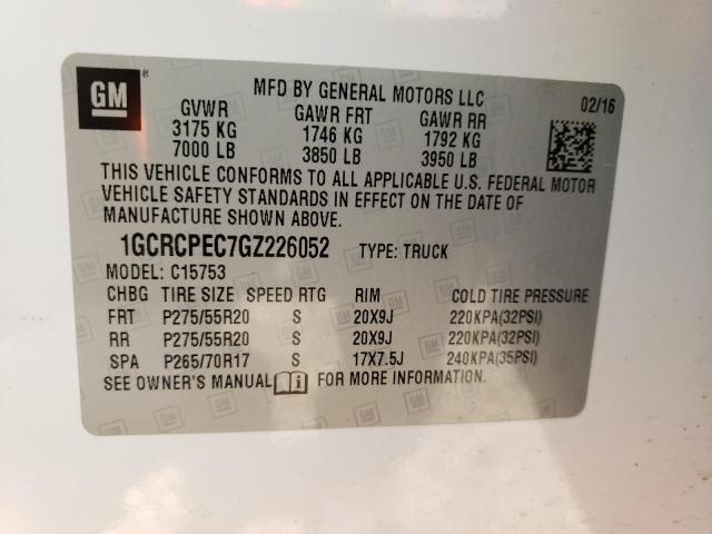 Photo 10 from auction – 2016 CHEVROLET 1500 with VIN 1GCRCPEC7GZ226052