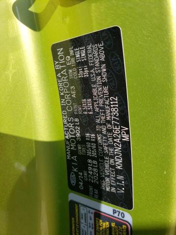 Photo 10 from auction – 2014 KIA SOUL with VIN KNDJN2A26E7738112