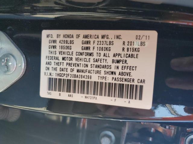Photo 10 from auction – 2011 HONDA ACCORD LX with VIN 1HGCP2F30BA094398