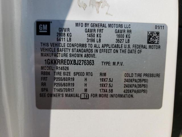 Photo 10 from auction – 2011 GMC ACADIA with VIN 1GKKRREDXBJ276363