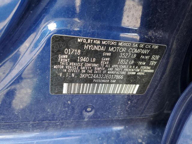 Photo 10 from auction – 2018 HYUNDAI ACCENT SE with VIN 3KPC24A32JE017866