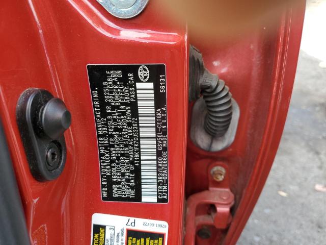 Photo 10 from auction – 2012 TOYOTA CAMRY SE with VIN 4T1BK1FK7CU523672
