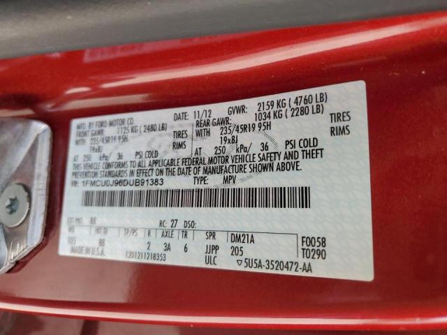 Photo 10 from auction – 2013 FORD ESCAPE TIT with VIN 1FMCU0J96DUB91383