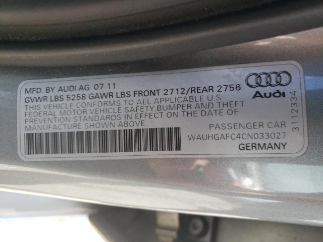 Photo 10 from auction – 2012 AUDI A6 PRESTIG with VIN WAUHGAFC4CN033027