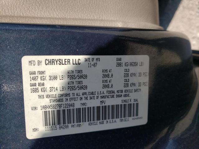 Photo 10 from auction – 2008 CHRYSLER ASPEN LIMI with VIN 1A8HX58278F122048