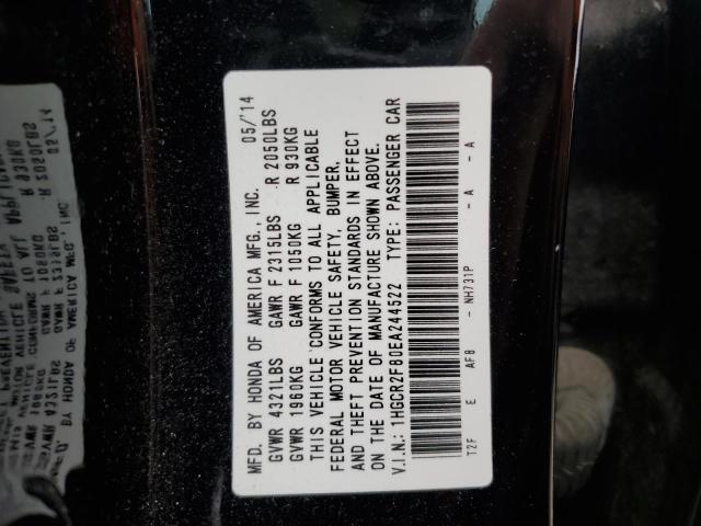 Photo 10 from auction – 2014 HONDA ACCORD EXL with VIN 1HGCR2F80EA244522