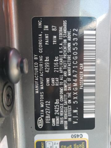 Photo 10 from auction – 2012 KIA OPTIMA LX with VIN 5XXGM4A71CG055372