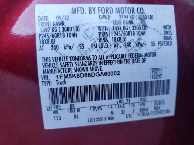 Photo 10 from auction – 2013 FORD EXPLORER X with VIN 1FM5K8D86DGA60002