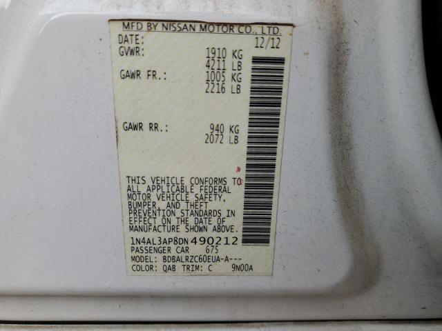 Photo 10 from auction – 2013 NISSAN ALTIMA 2.5 with VIN 1N4AL3AP8DN490212