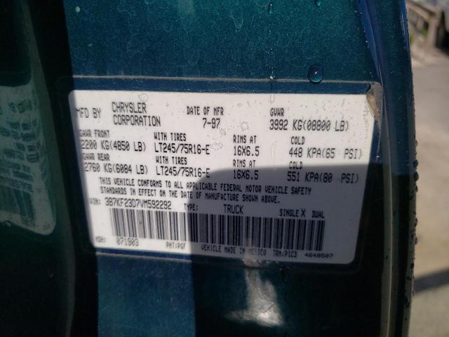 Photo 10 from auction – 1997 DODGE RAM 2500 with VIN 3B7KF23D7VM592292