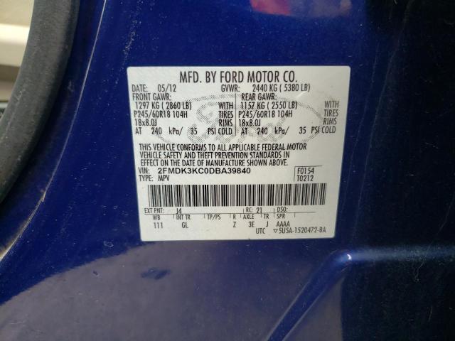 Photo 10 from auction – 2013 FORD EDGE with VIN 2FMDK3KC0DBA39840