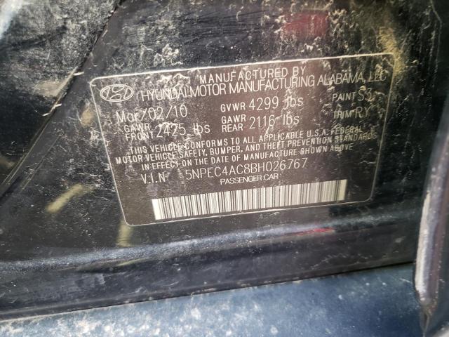 Photo 10 from auction – 2011 HYUNDAI SONATA SE with VIN 5NPEC4AC8BH026767