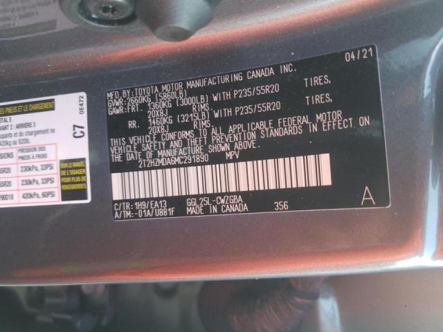Photo 10 from auction – 2021 LEXUS RX 350 with VIN 2T2HZMDA6MC291890