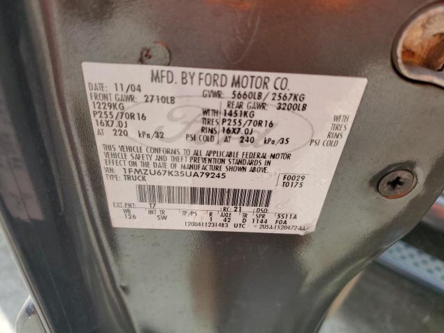 Photo 10 from auction – 2005 FORD EXPLORER S with VIN 1FMZU67K35UA79245