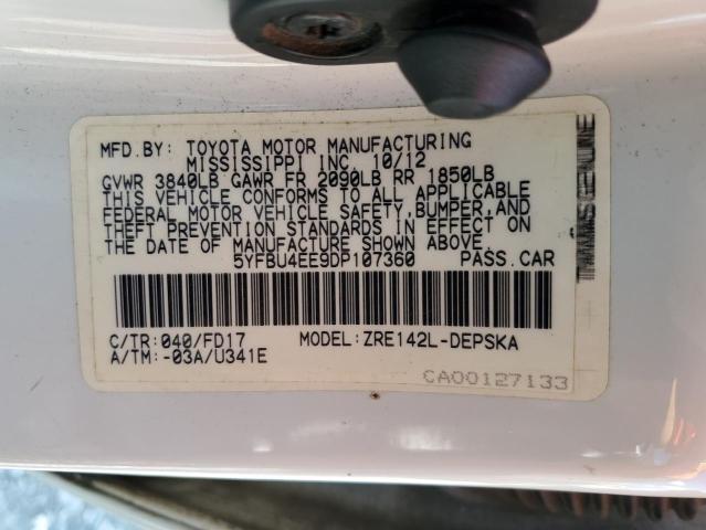 Photo 10 from auction – 2013 TOYOTA COROLLA BA with VIN 5YFBU4EE9DP107360