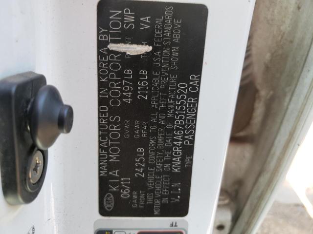 Photo 10 from auction – 2011 KIA OPTIMA SX with VIN KNAGR4A67B5155520