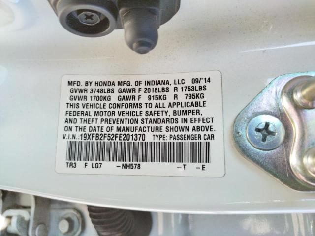Photo 10 from auction – 2015 HONDA CIVIC LX with VIN 19XFB2F52FE201370