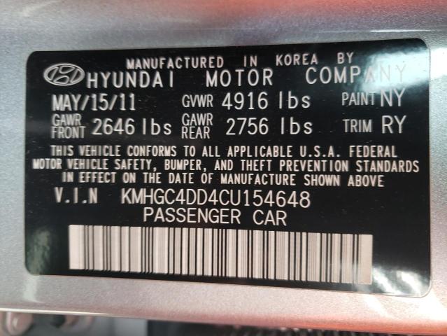 Photo 10 from auction – 2012 HYUNDAI GENESIS 3. with VIN KMHGC4DD4CU154648