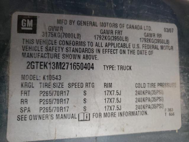 Photo 10 from auction – 2007 GMC NEW SIERRA with VIN 2GTEK13M271650404