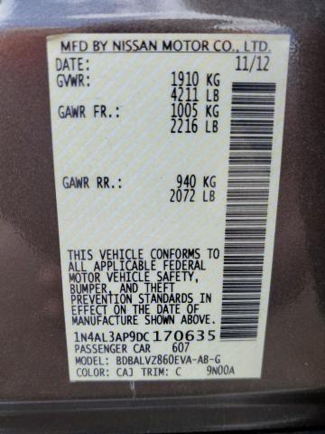 Photo 10 from auction – 2013 NISSAN ALTIMA 2.5 with VIN 1N4AL3AP9DC170635