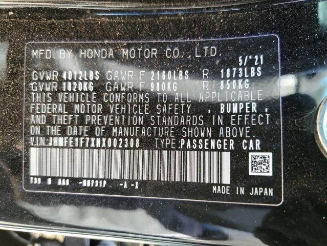 Photo 10 from auction – 2022 HONDA CIVIC EX with VIN JHMFE1F7XNX002308