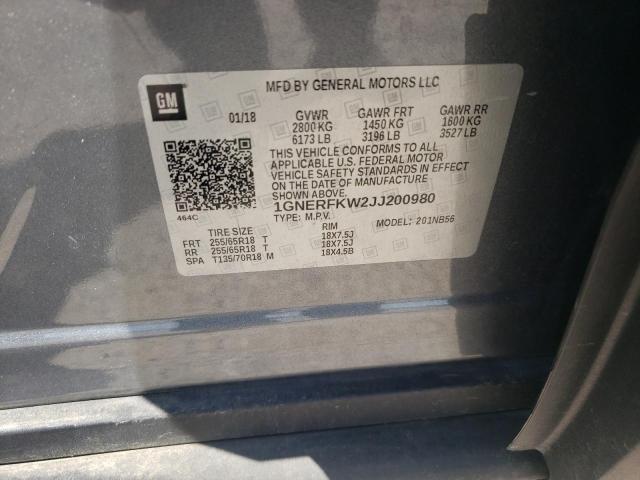 Photo 10 from auction – 2018 CHEVROLET TRAVERSE L with VIN 1GNERFKW2JJ200980