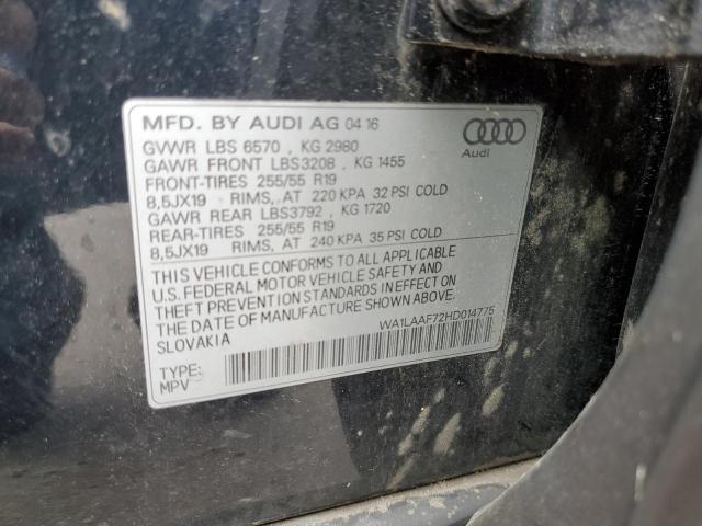 Photo 10 from auction – 2017 AUDI Q7 PREMIUM with VIN WA1LAAF72HD014775