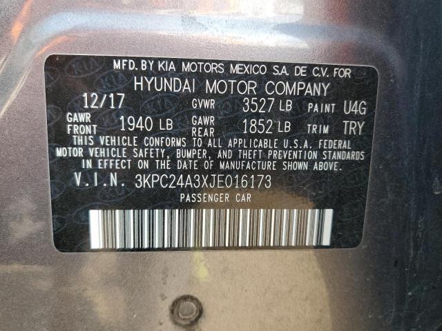 Photo 10 from auction – 2018 HYUNDAI ACCENT SE with VIN 3KPC24A3XJE016173