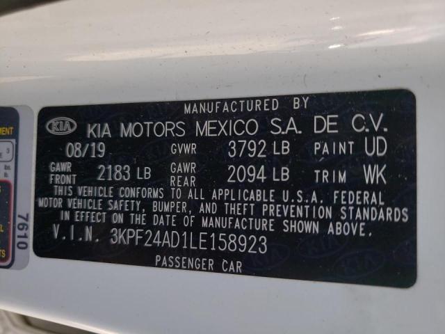 Photo 10 from auction – 2020 KIA FORTE FE with VIN 3KPF24AD1LE158923