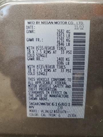 Photo 10 from auction – 2013 NISSAN PATHFINDER with VIN 5N1AR2MM7DC616801