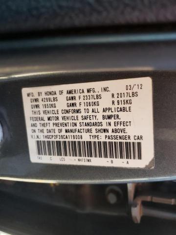 Photo 10 from auction – 2012 HONDA ACCORD LX with VIN 1HGCP2F39CA119008