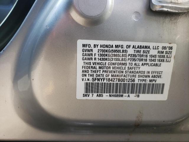 Photo 10 from auction – 2007 HONDA PILOT EX with VIN 5FNYF18427B001256