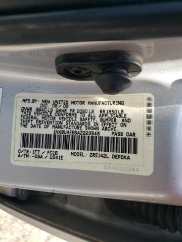 Photo 10 from auction – 2010 TOYOTA COROLLA BA with VIN 1NXBU4EE6AZ223545