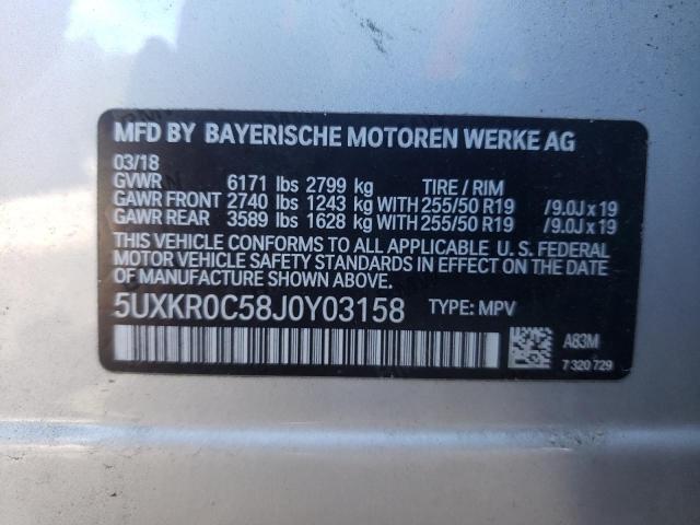 Photo 10 from auction – 2018 BMW X5 XDRIVE3 with VIN 5UXKR0C58J0Y03158