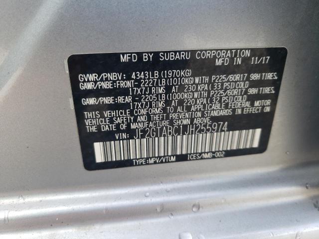 Photo 10 from auction – 2018 SUBARU CROSSTREK with VIN JF2GTABC1JH255974