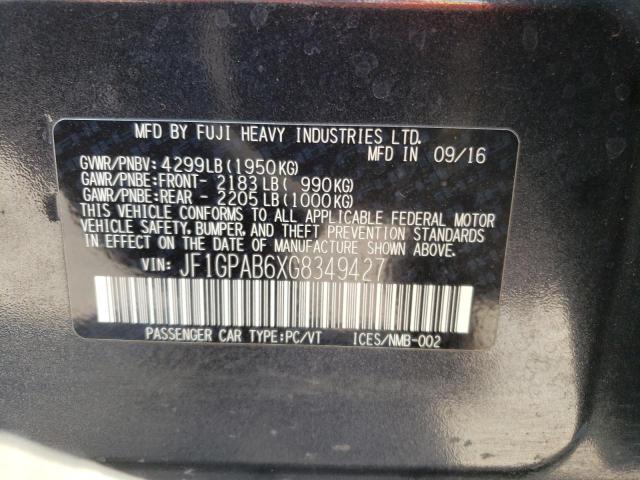 Photo 10 from auction – 2016 SUBARU IMPREZA PR with VIN JF1GPAB6XG8349427