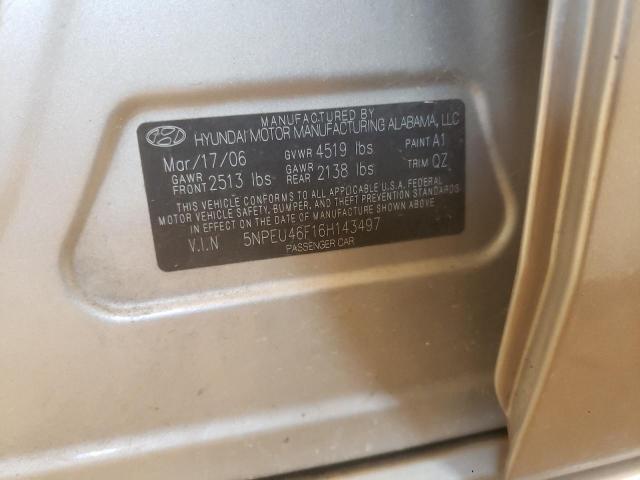 Photo 10 from auction – 2006 HYUNDAI SONATA GLS with VIN 5NPEU46F16H143497