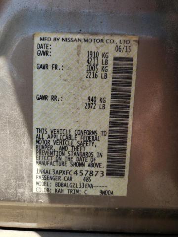 Photo 10 from auction – 2015 NISSAN ALTIMA 2.5 with VIN 1N4AL3APXFC457873