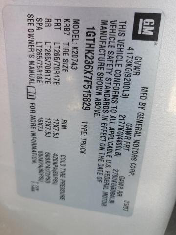Photo 10 from auction – 2007 GMC SIERRA K25 with VIN 1GTHK236X7F515829