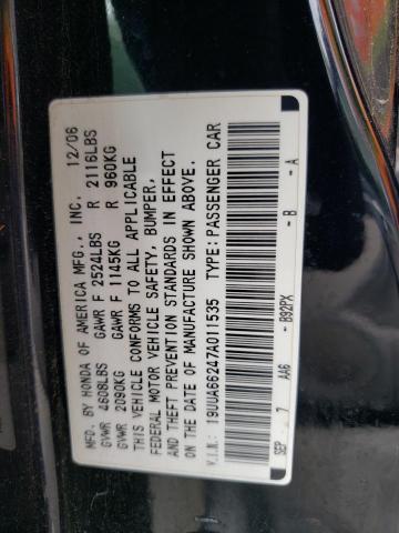 Photo 10 from auction – 2007 ACURA TL with VIN 19UUA66247A011535