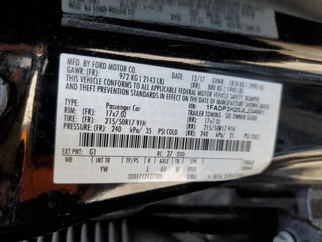 Photo 10 from auction – 2018 FORD FOCUS SEL with VIN 1FADP3H20JL234861