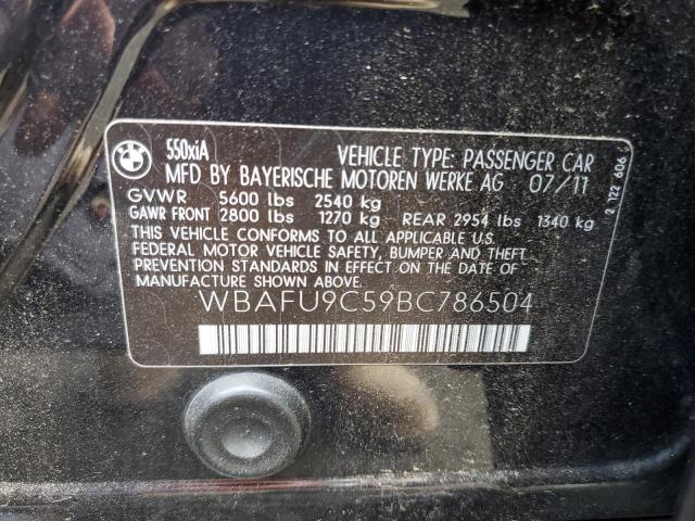 Photo 10 from auction – 2011 BMW 550 XI with VIN WBAFU9C59BC786504