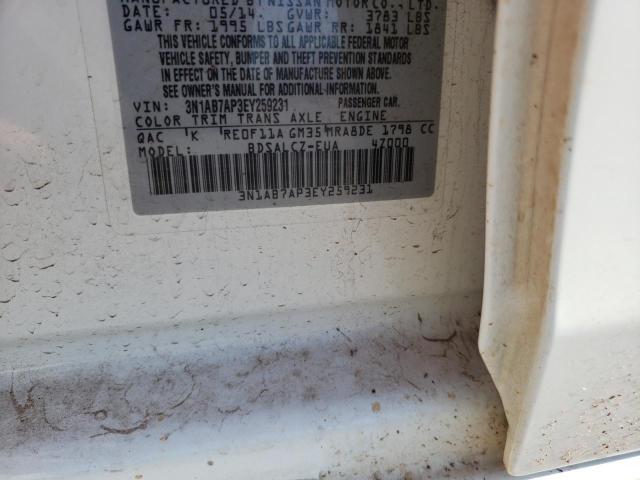Photo 10 from auction – 2014 NISSAN SENTRA S with VIN 3N1AB7AP3EY259231