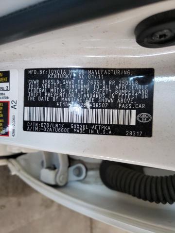 Photo 10 from auction – 2011 TOYOTA AVALON BAS with VIN 4T1BK3DB2BU408507